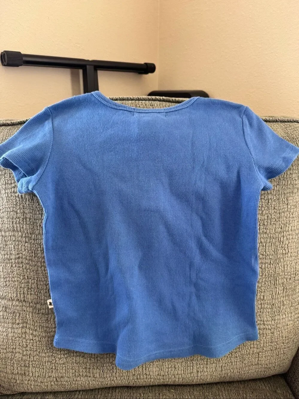 My brother John size 6 boys bright royal blue Henley short sleeve shirt vintage